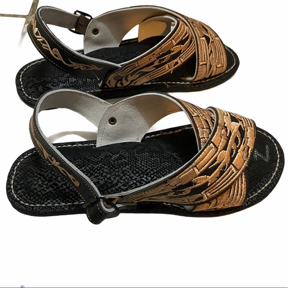 Mexican Huaraches Piteado Sandals Cross Strap Leather Handcrafted Hippie Boho - Picture 6 of 6
